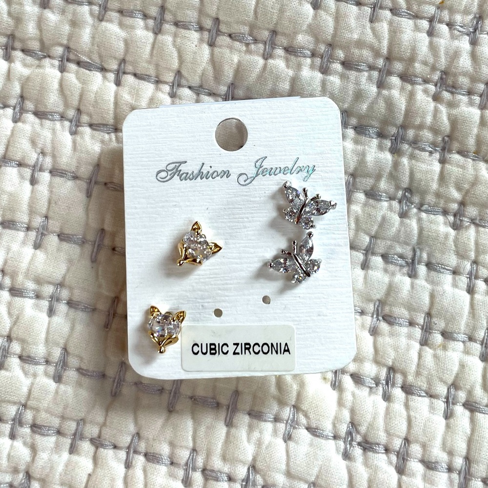 CZ stud earrings